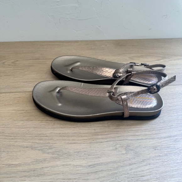 Sam Edelman Naomi Clay Silver Slip On Open Toe Adjustable Ankle Straps Sandals 9 - Picture 4 of 5
